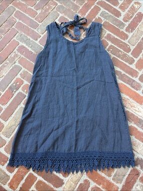 Rosemarine | Dresses | Rosemarine Italian Linen Tiered Dress Floral  Hummingbird White Blue Medium | Poshmark